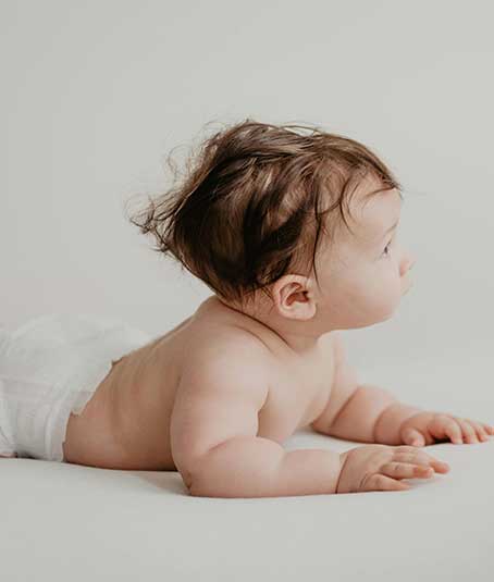 baby having tummy time